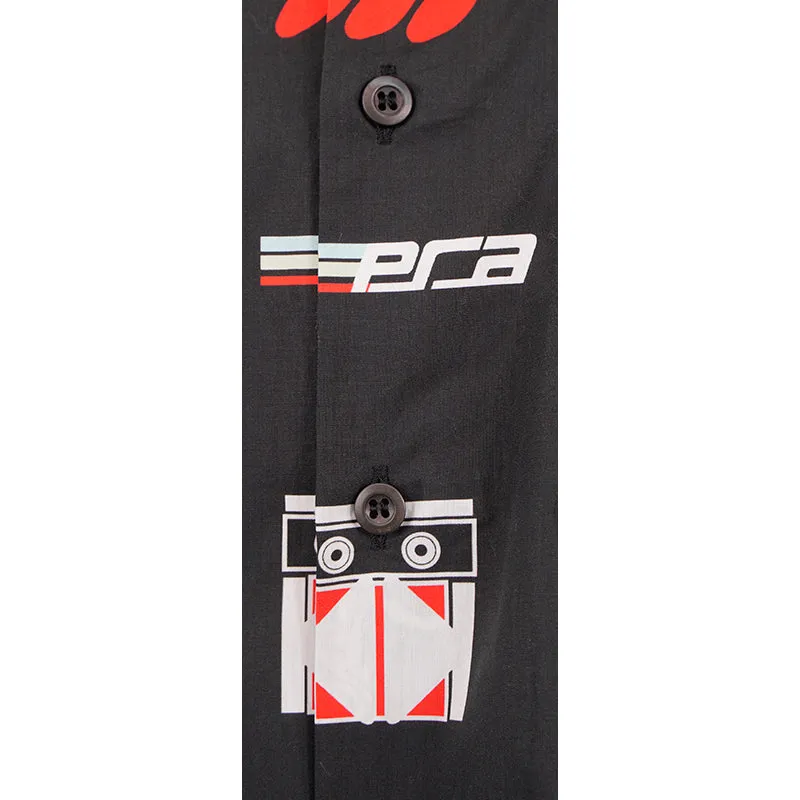 39 NEW $1,240 PRADA Runway Men's Black Sticker Design Short Sleeved Poplin SHIRT