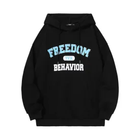 American street style alphabet print kangaroo hoodie and fleece hoodie