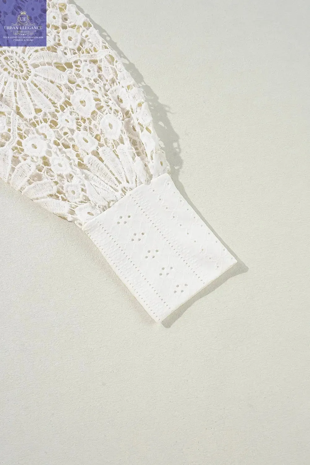 Apricot Lace Lantern Sleeve Plus Size Blouse