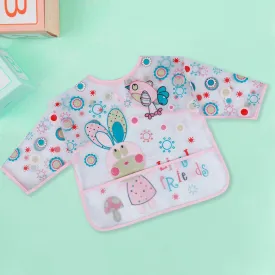 Baby Moo Little Friends Long Sleeves Waterproof Wear Me Bib - Pink