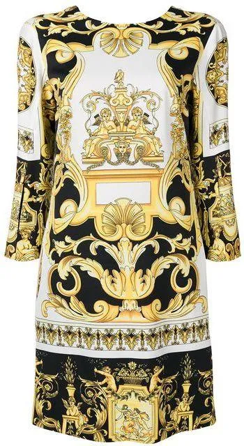 Baroque Print Dress