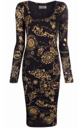 Baroque print Midi Dress