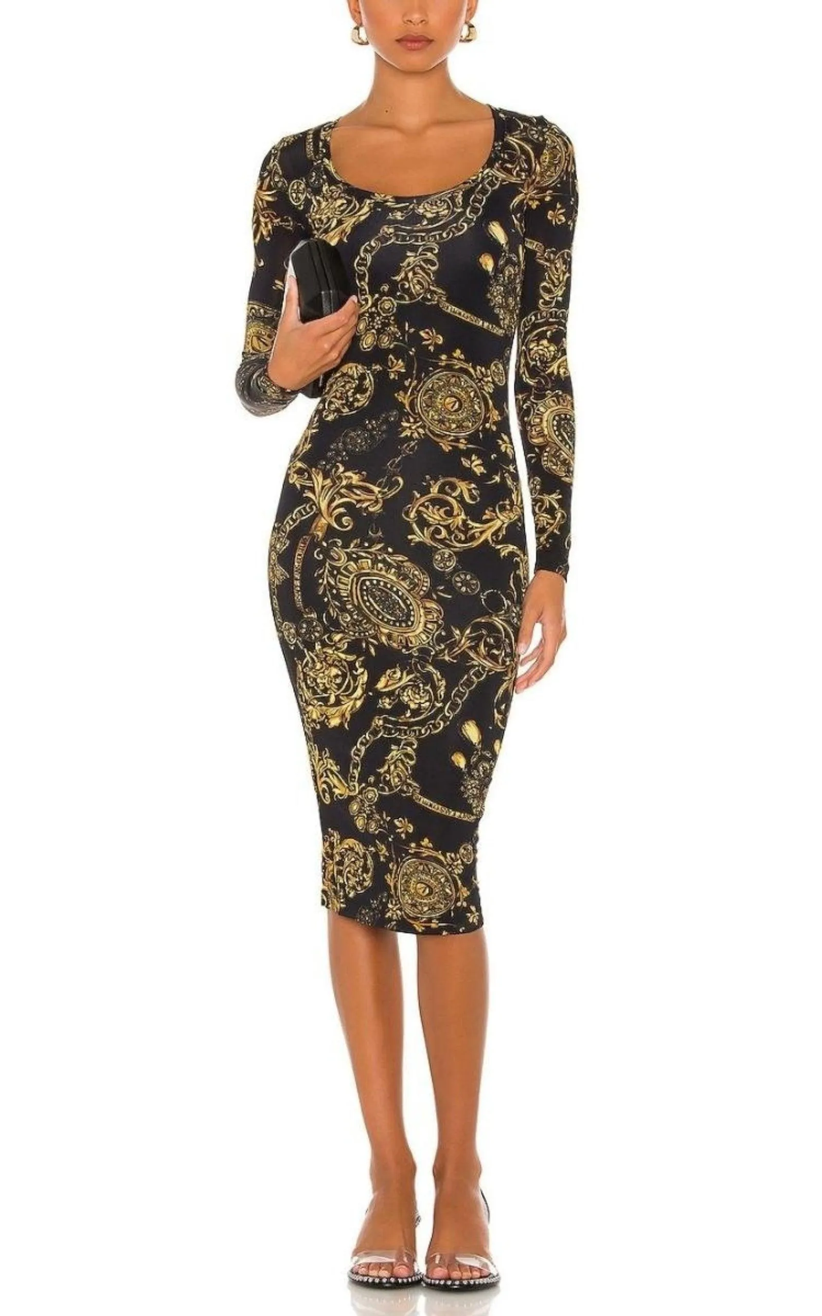 Baroque print Midi Dress