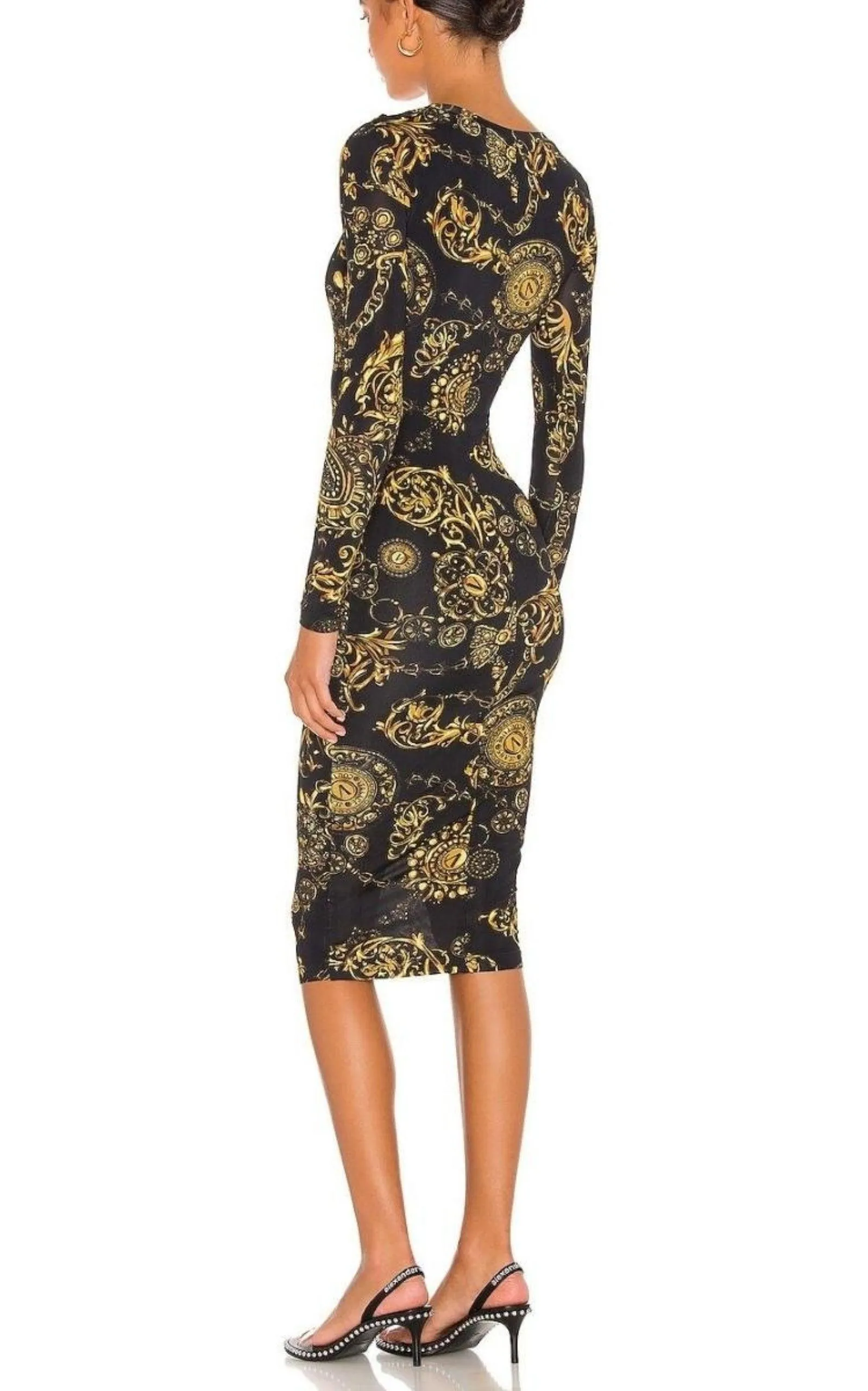 Baroque print Midi Dress