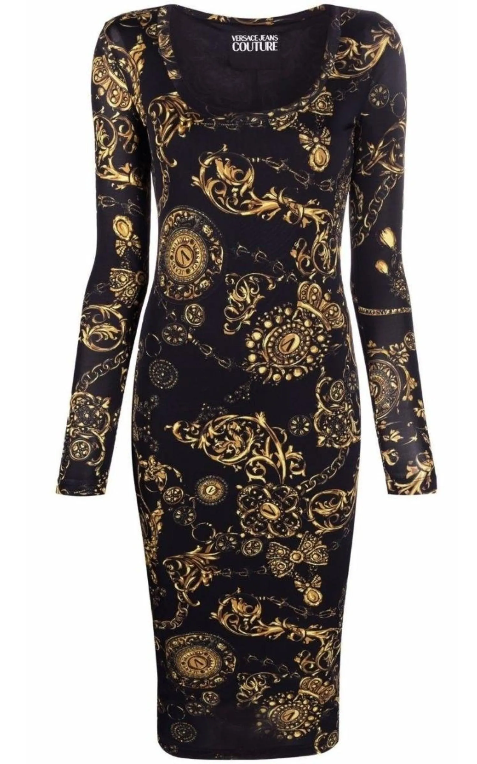 Baroque print Midi Dress