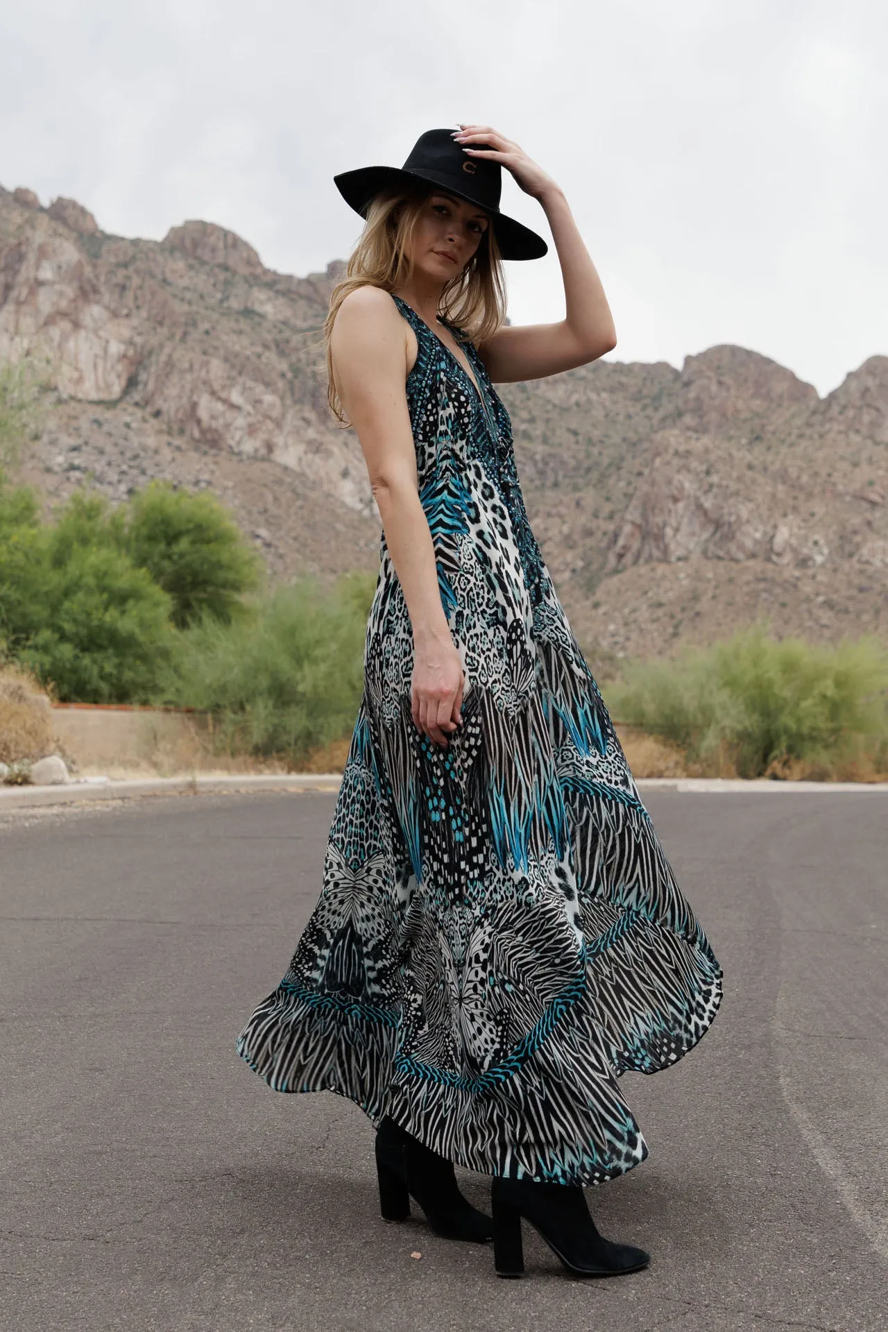 Blue Vacation Maxi Dress