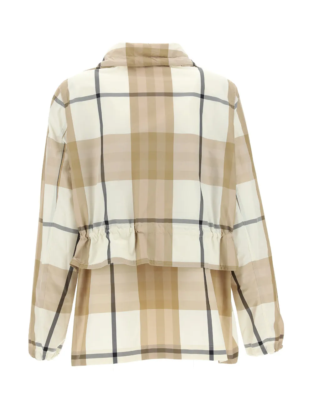 Burberry	Checked Drawstring-Waist Jacket