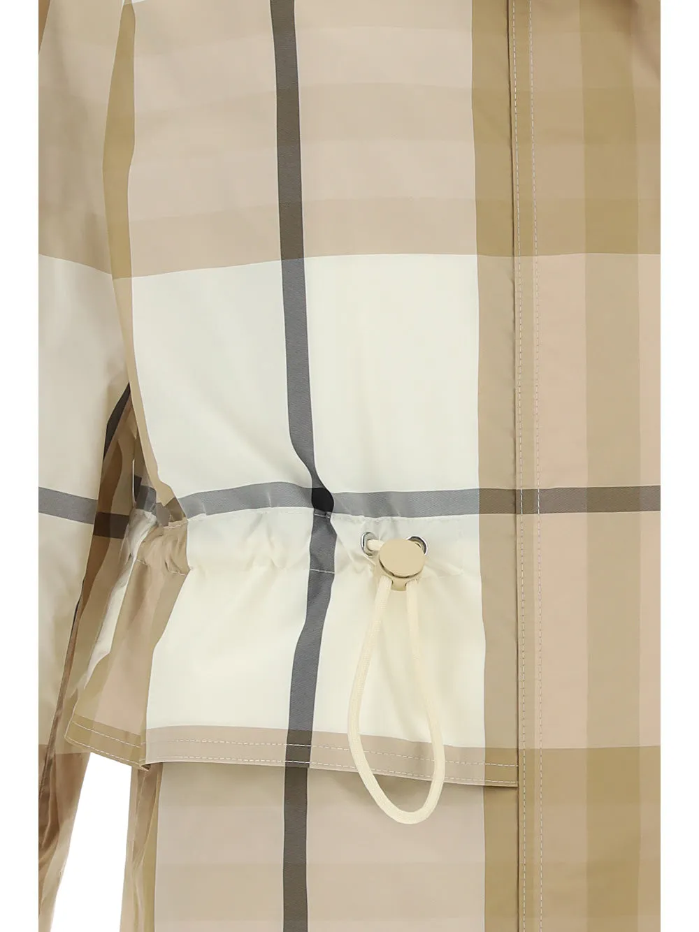 Burberry	Checked Drawstring-Waist Jacket