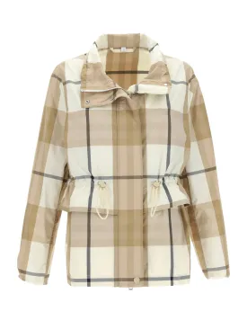 Burberry	Checked Drawstring-Waist Jacket