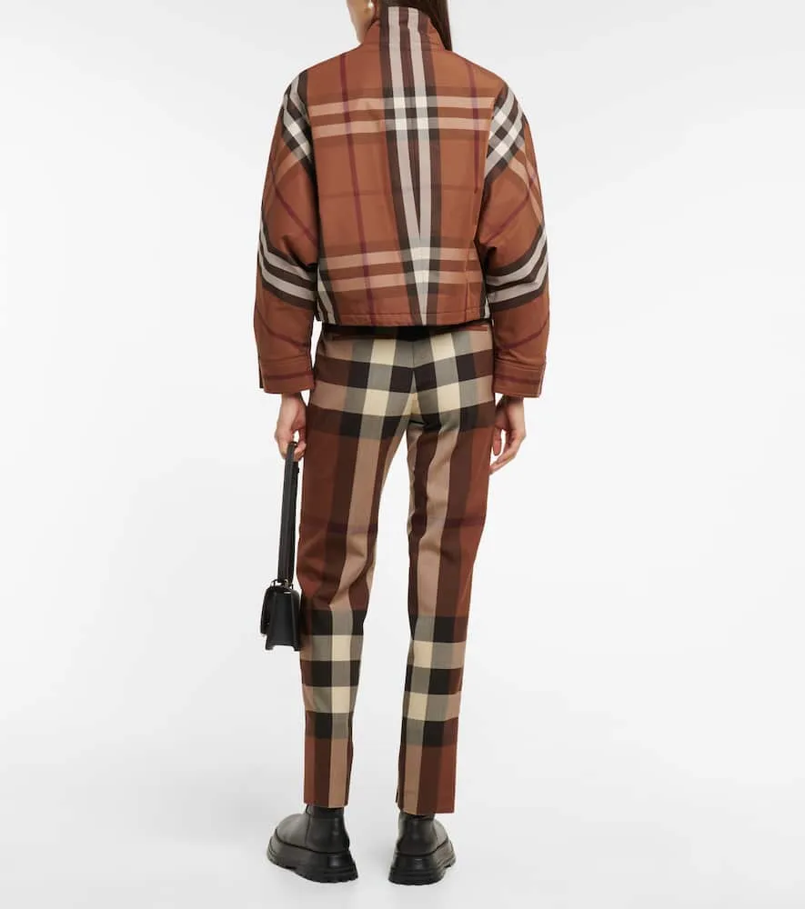 Burberry Checked funnel-neck jacket