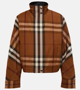Burberry Checked funnel-neck jacket