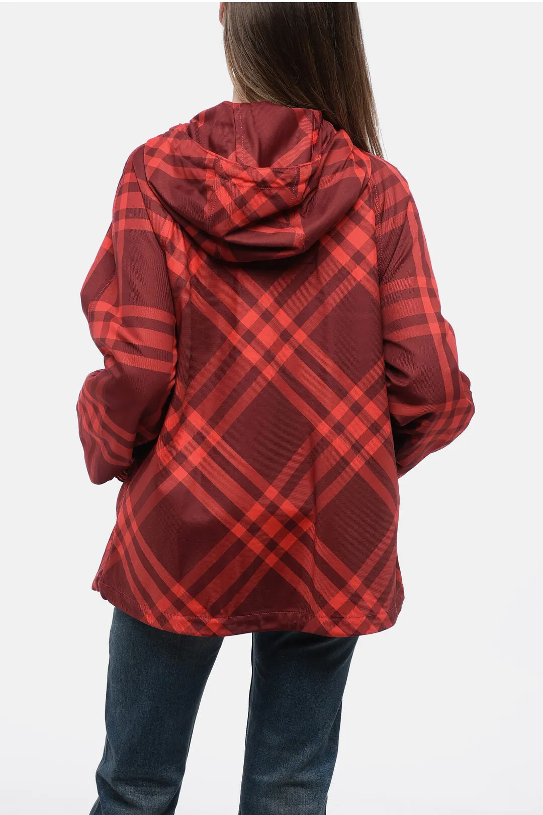 Burberry Checked Gabardine Jacket with Coulisse