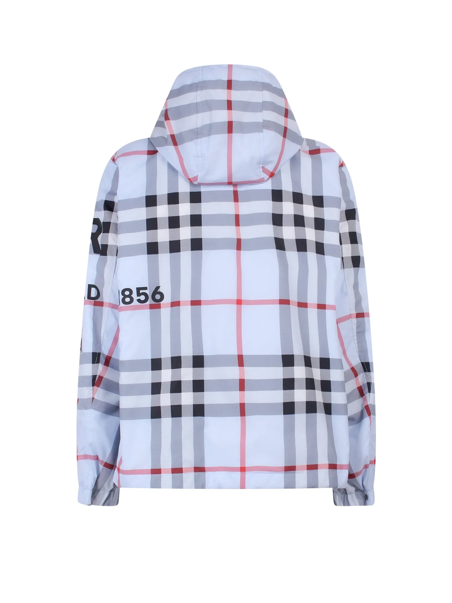 Burberry Checked Logo Print Hooded Jacket