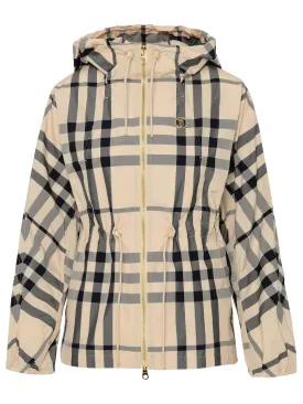 Burberry Checked Long-Sleeved Hooded Jacket