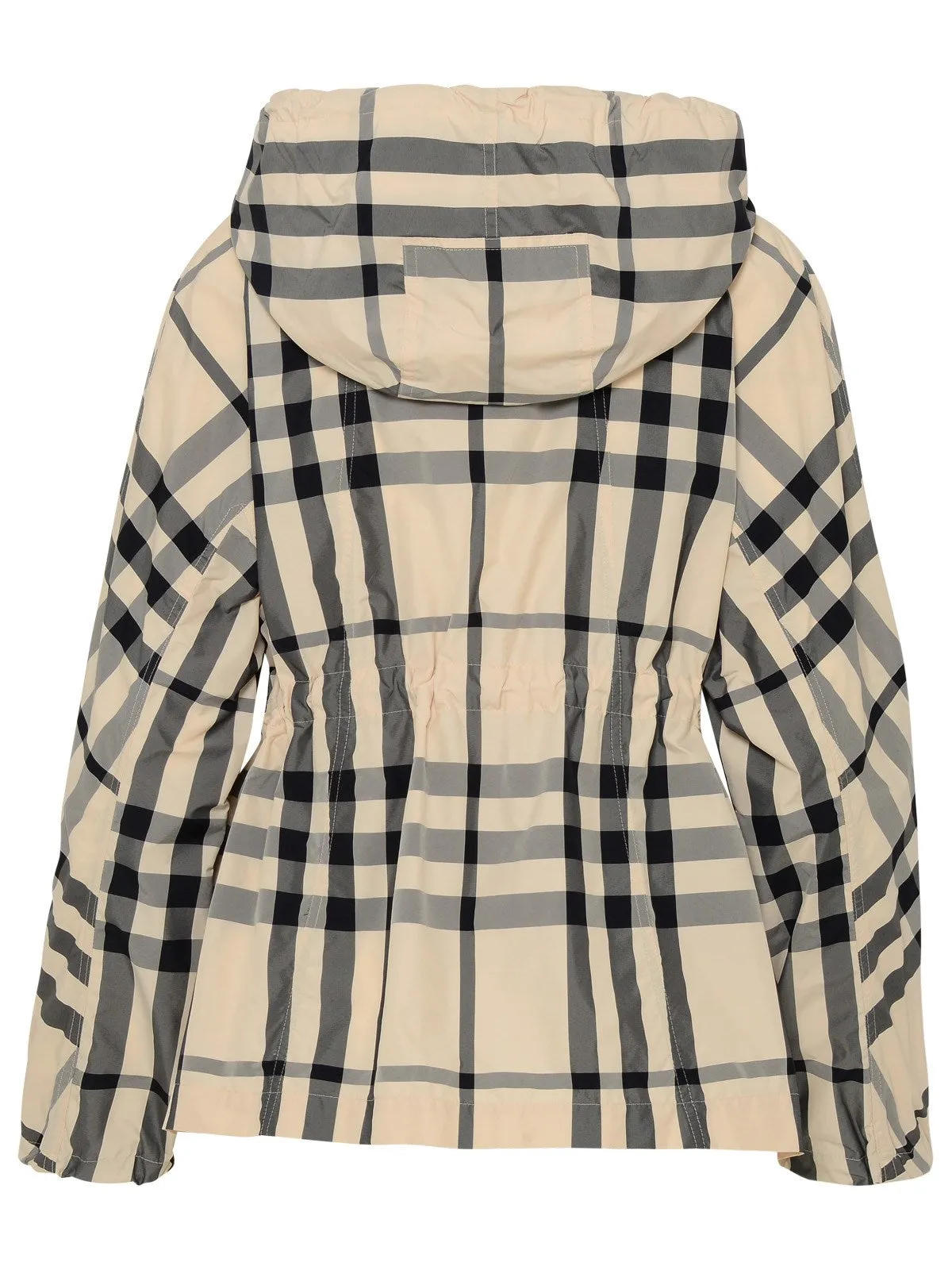 Burberry Checked Long-Sleeved Hooded Jacket