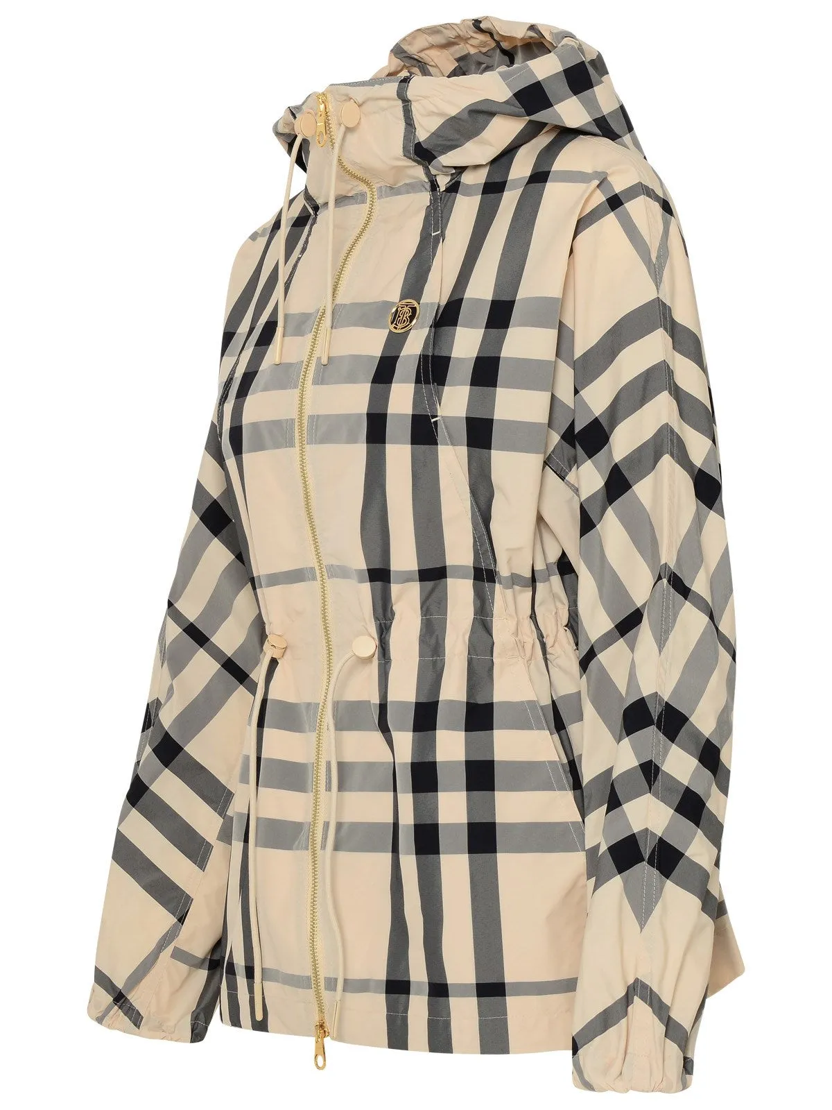 Burberry Checked Long-Sleeved Hooded Jacket