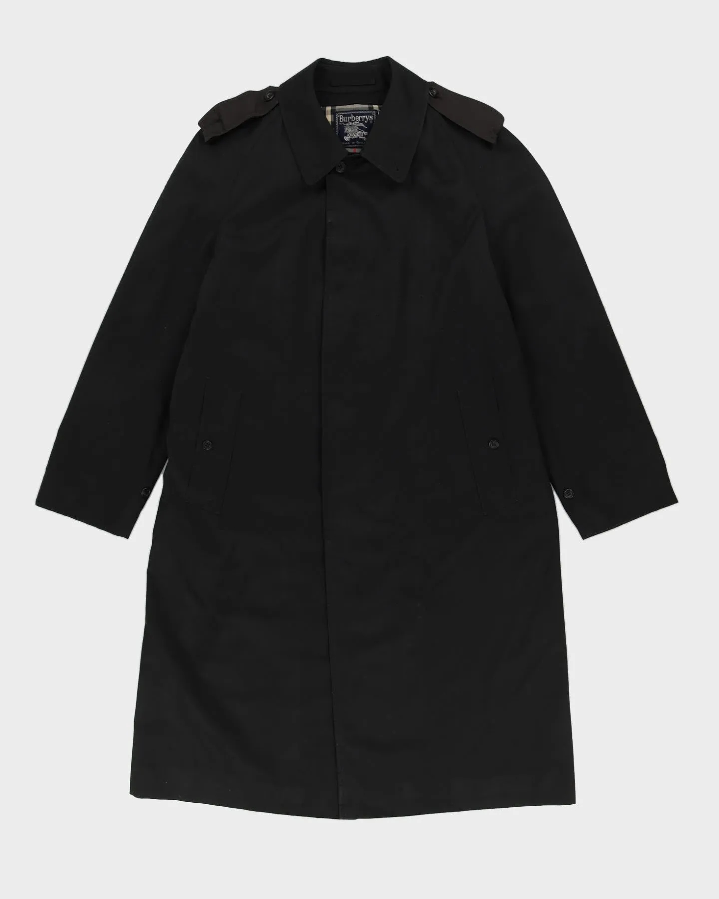 Burberrys' Black Rain Mac - L / XL