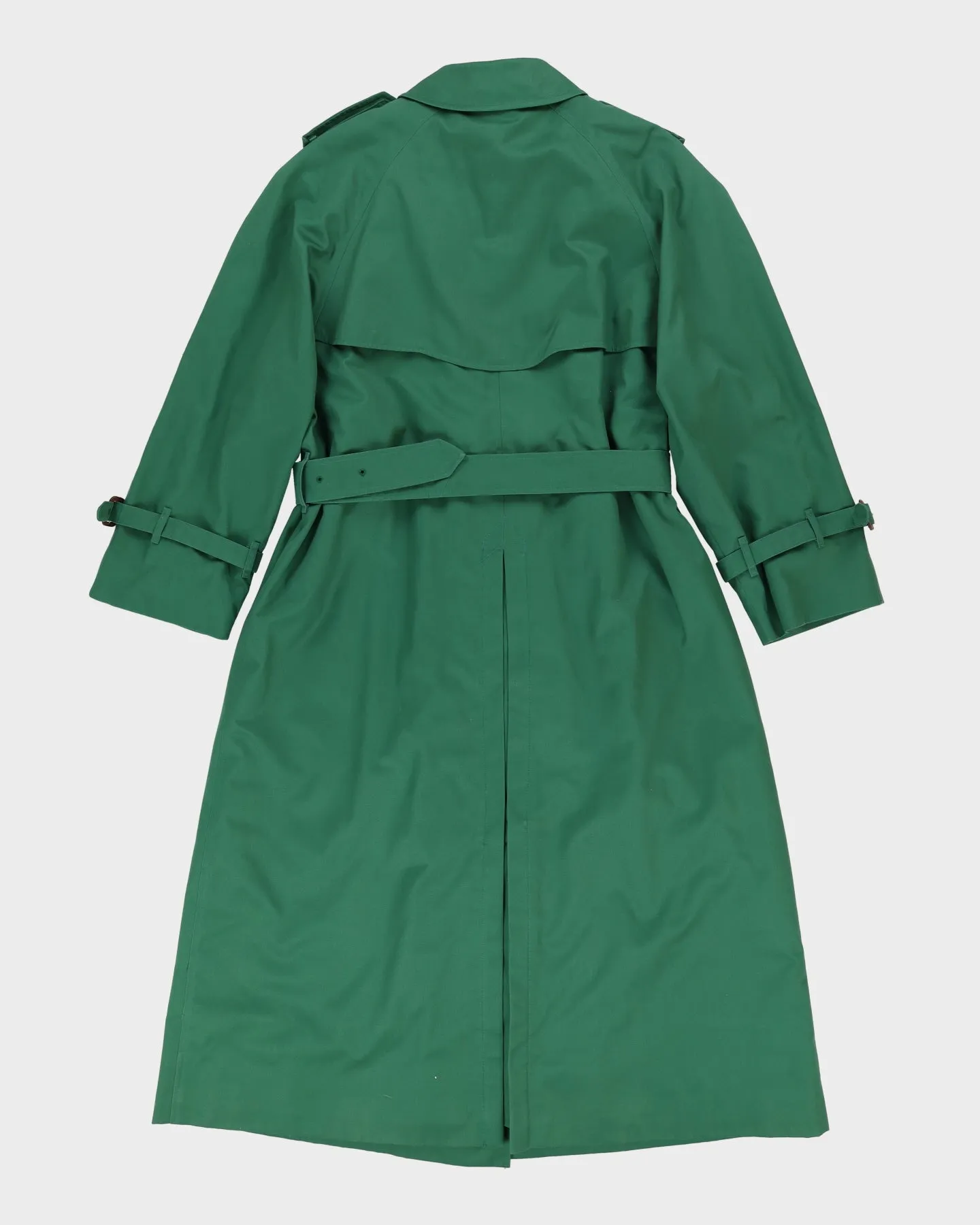 Burberrys' Green With Checked Detachable Lining Mac - M