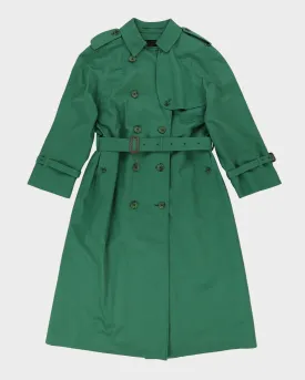 Burberrys' Green With Checked Detachable Lining Mac - M