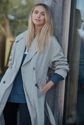 Ceres Life Oversized Trench Ash Green