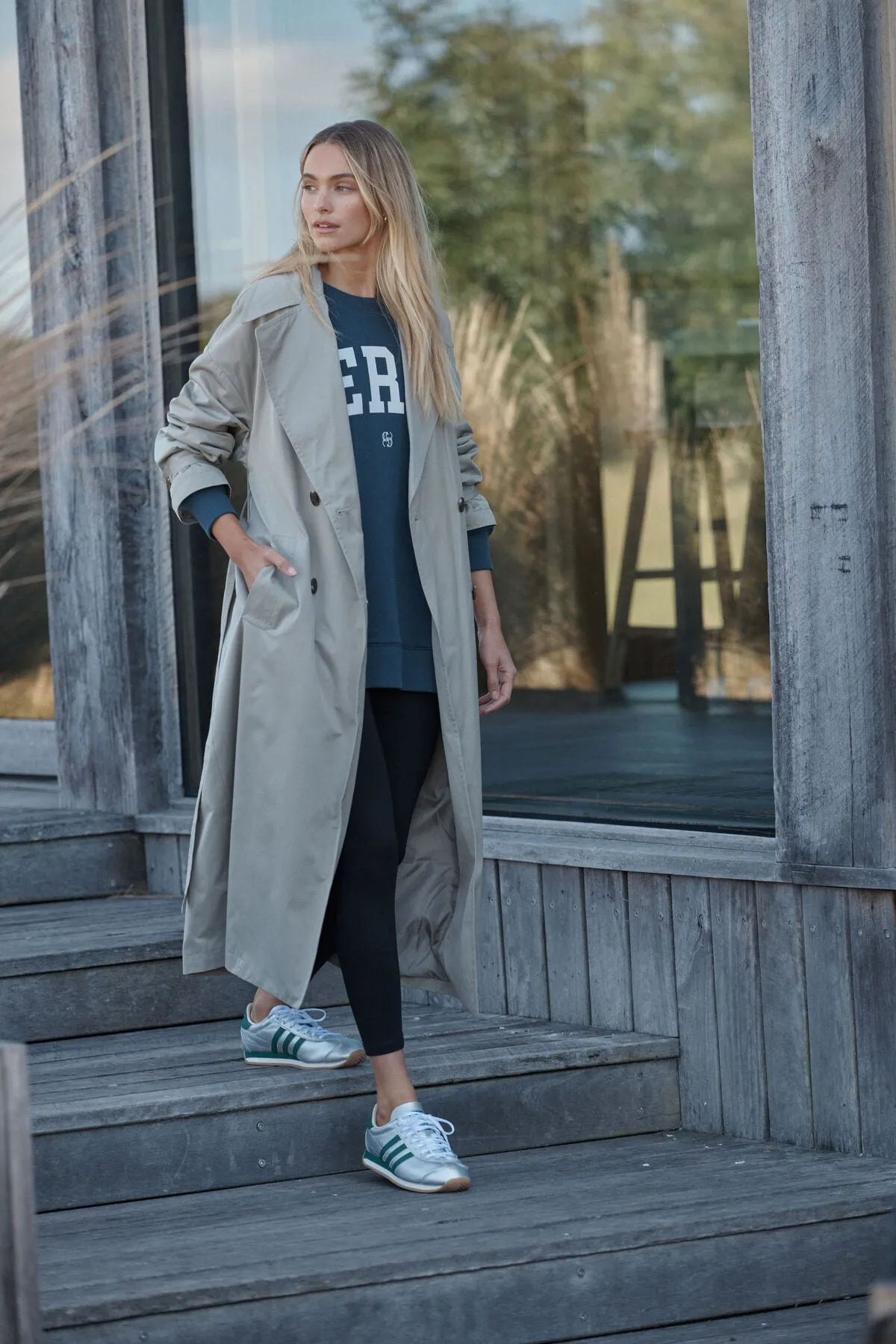 Ceres Life Oversized Trench Ash Green