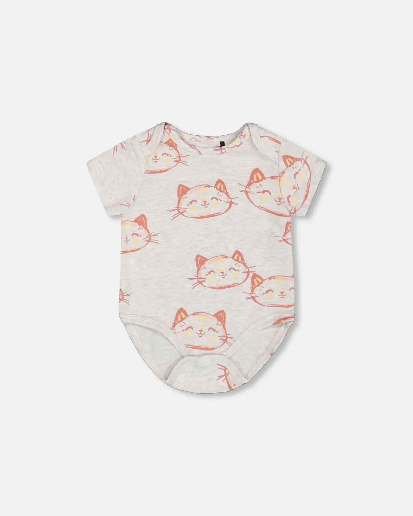 Deux Par Deux | Cats Onesie & Little Heart Shortall Set
