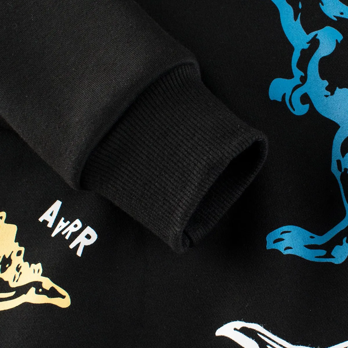 Dinosaur Print Black Cotton Sweatshirt