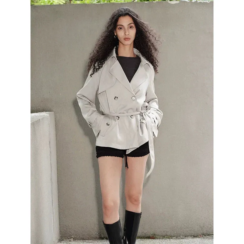 Double-Breasted Belted Trench Coat