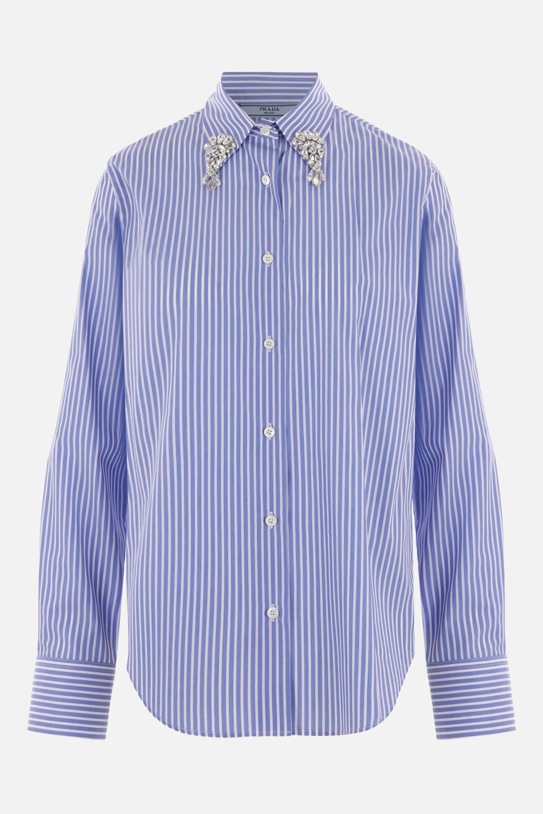 Embroidered Striped Cotton Top