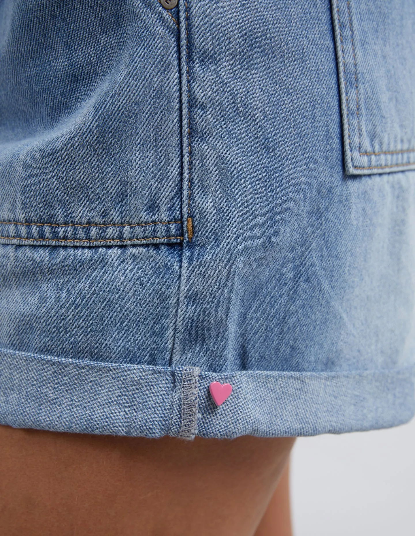 Emma Relaxed Denim Shorts - Light Blue