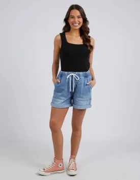 Emma Relaxed Denim Shorts - Light Blue