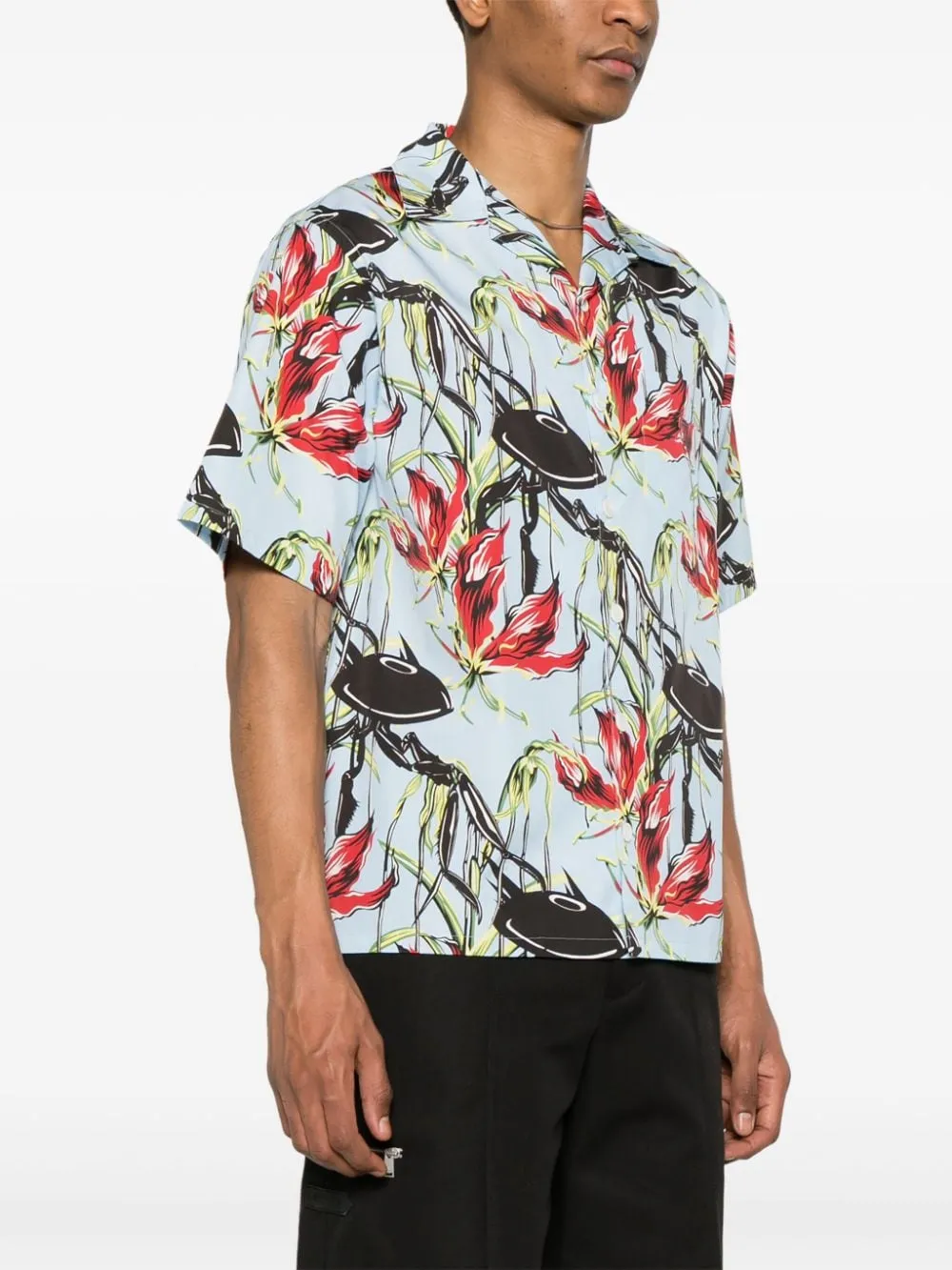 floral-print cotton shirt