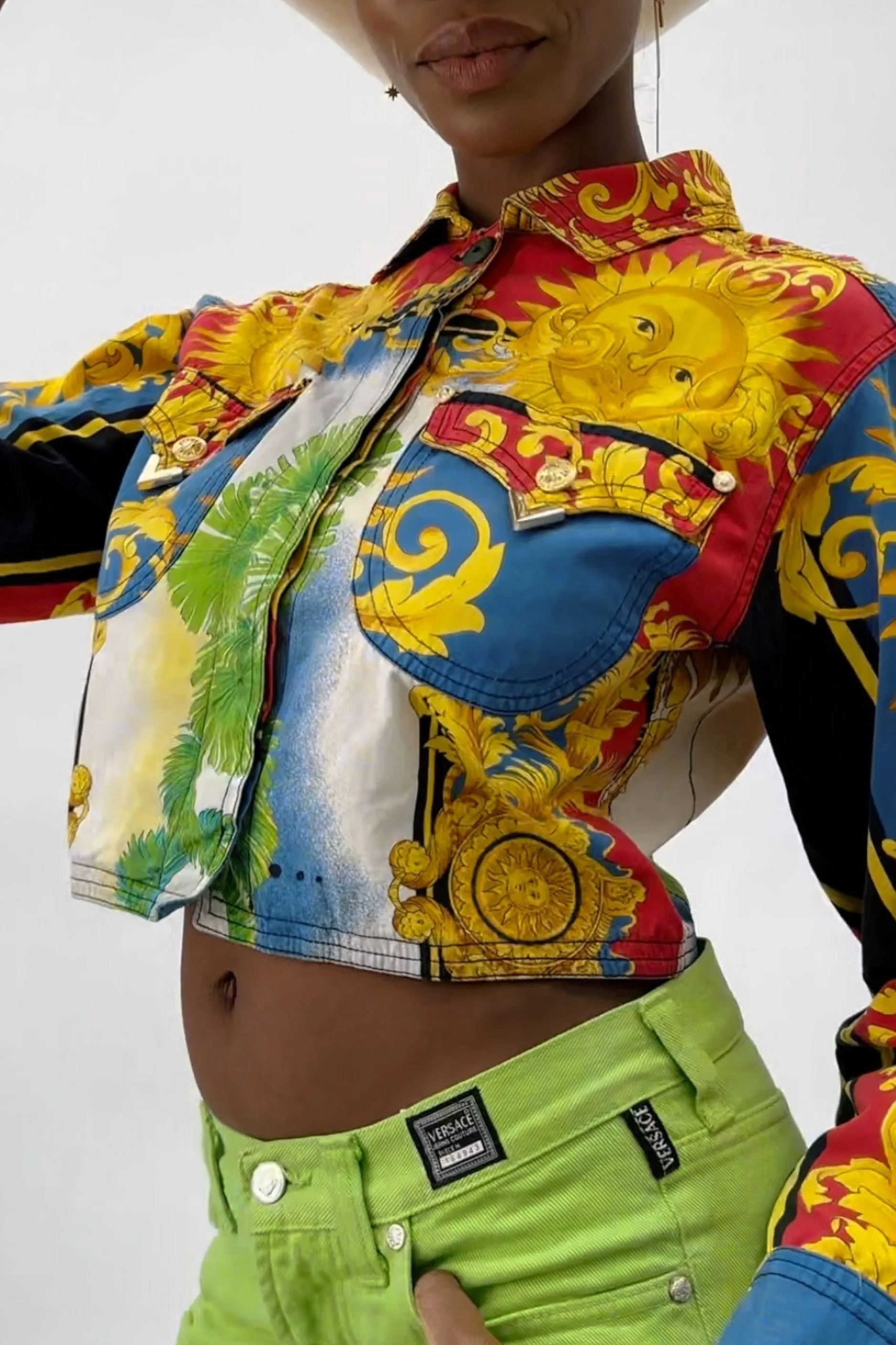 Gianni Versace S/S 1993 Baroque Sun Cropped Jacket