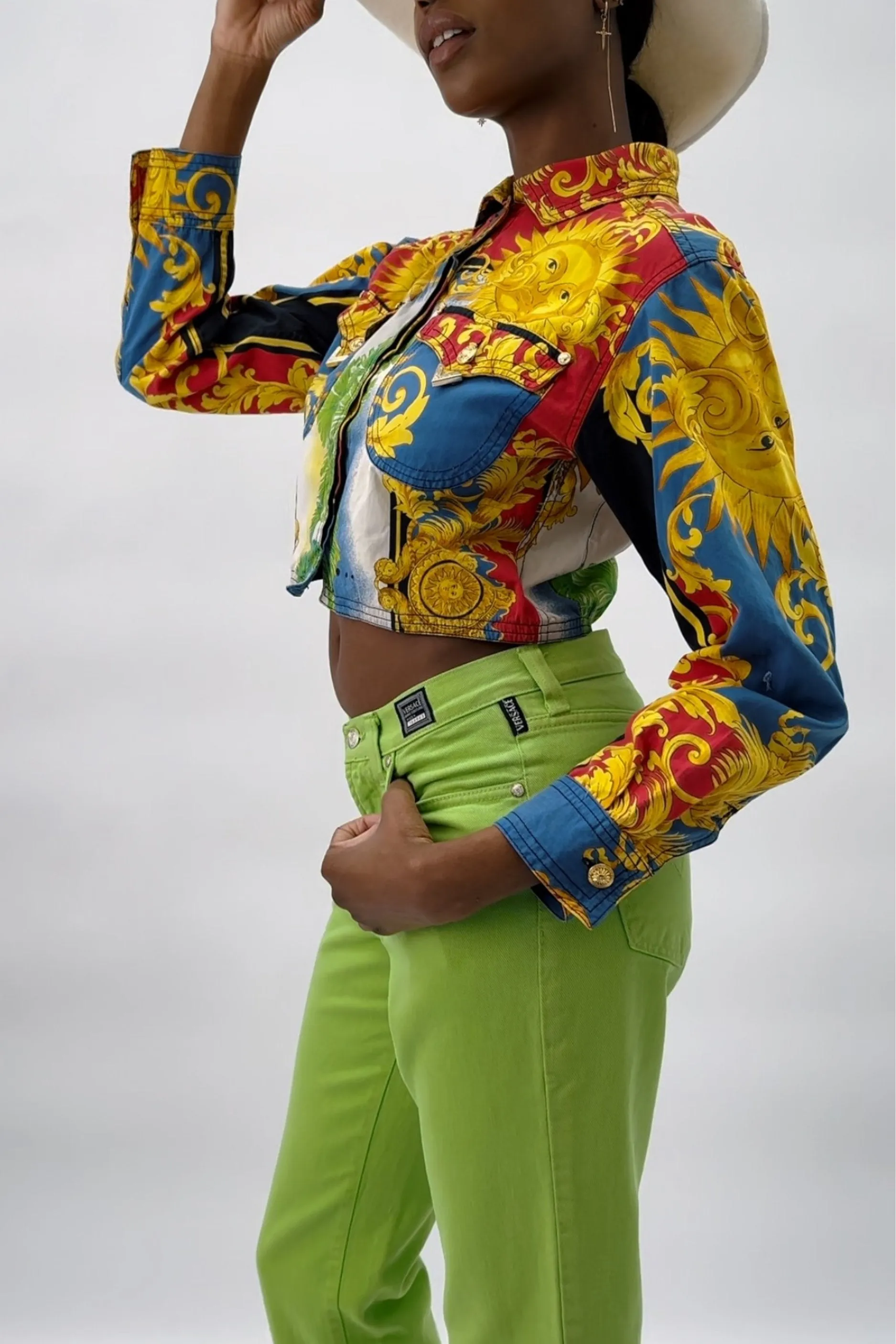 Gianni Versace S/S 1993 Baroque Sun Cropped Jacket