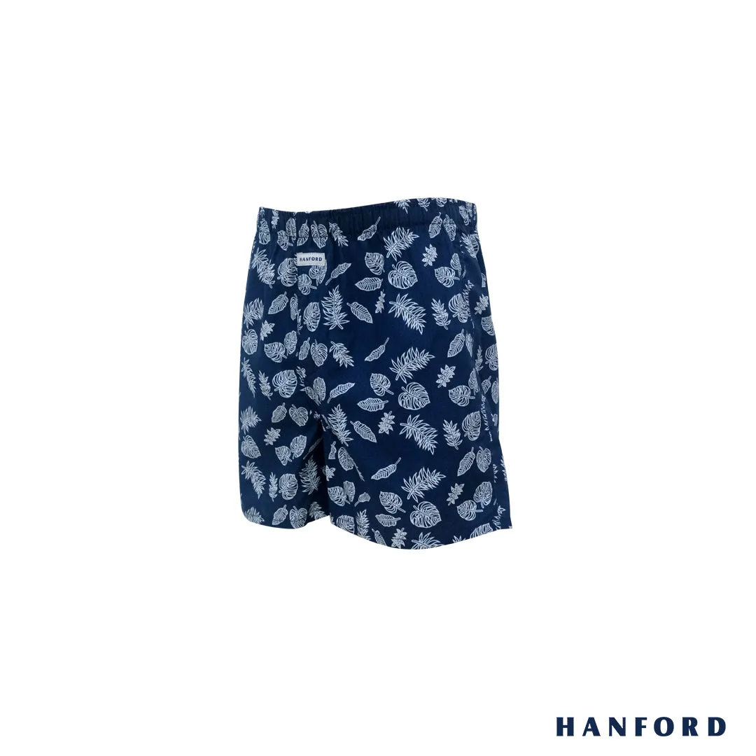 Hanford Kids/Teens 100% Cotton Woven Shorts Monstera - Monstera Print/Gibraltar Sea (SinglePack)