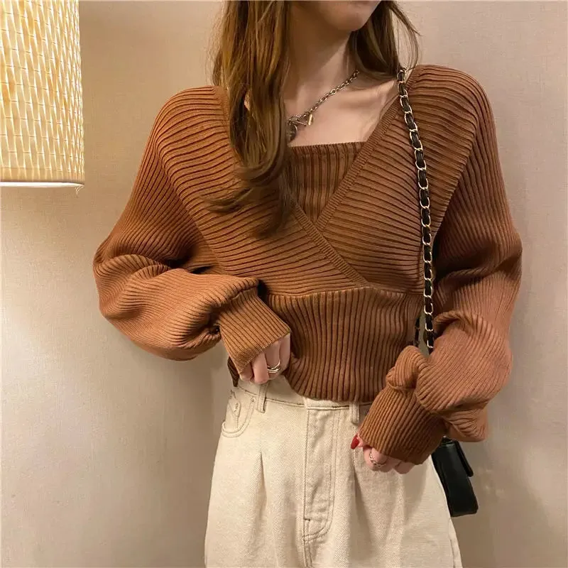 Knitted Casual Korean Style Loose Design Blouse