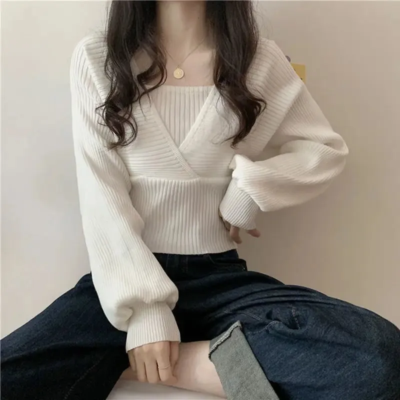 Knitted Casual Korean Style Loose Design Blouse