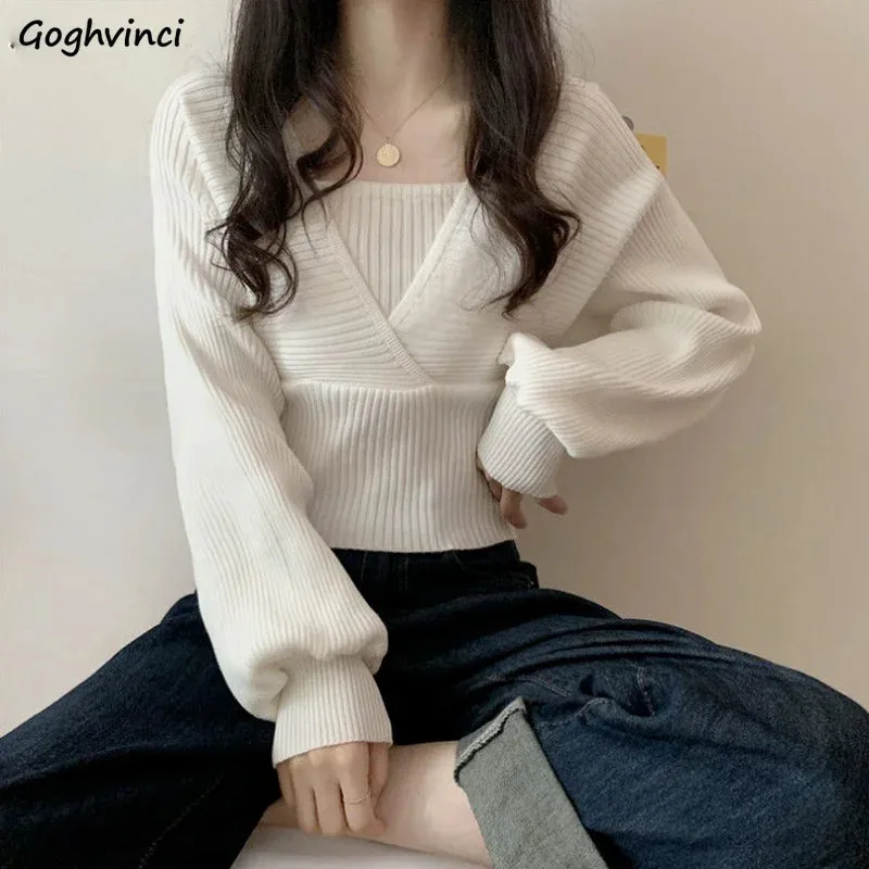 Knitted Casual Korean Style Loose Design Blouse
