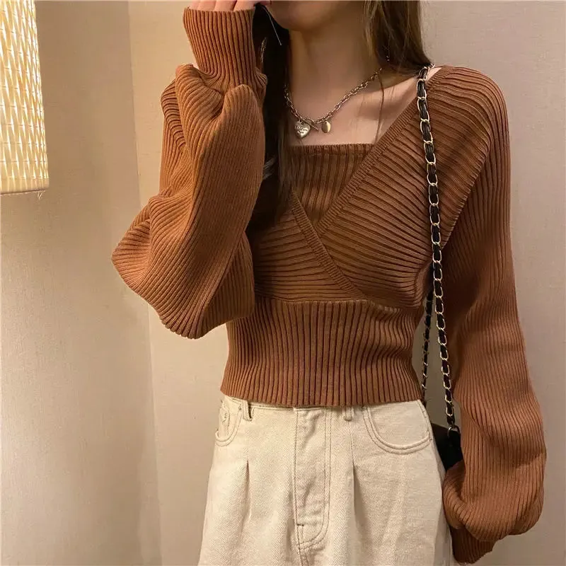 Knitted Casual Korean Style Loose Design Blouse