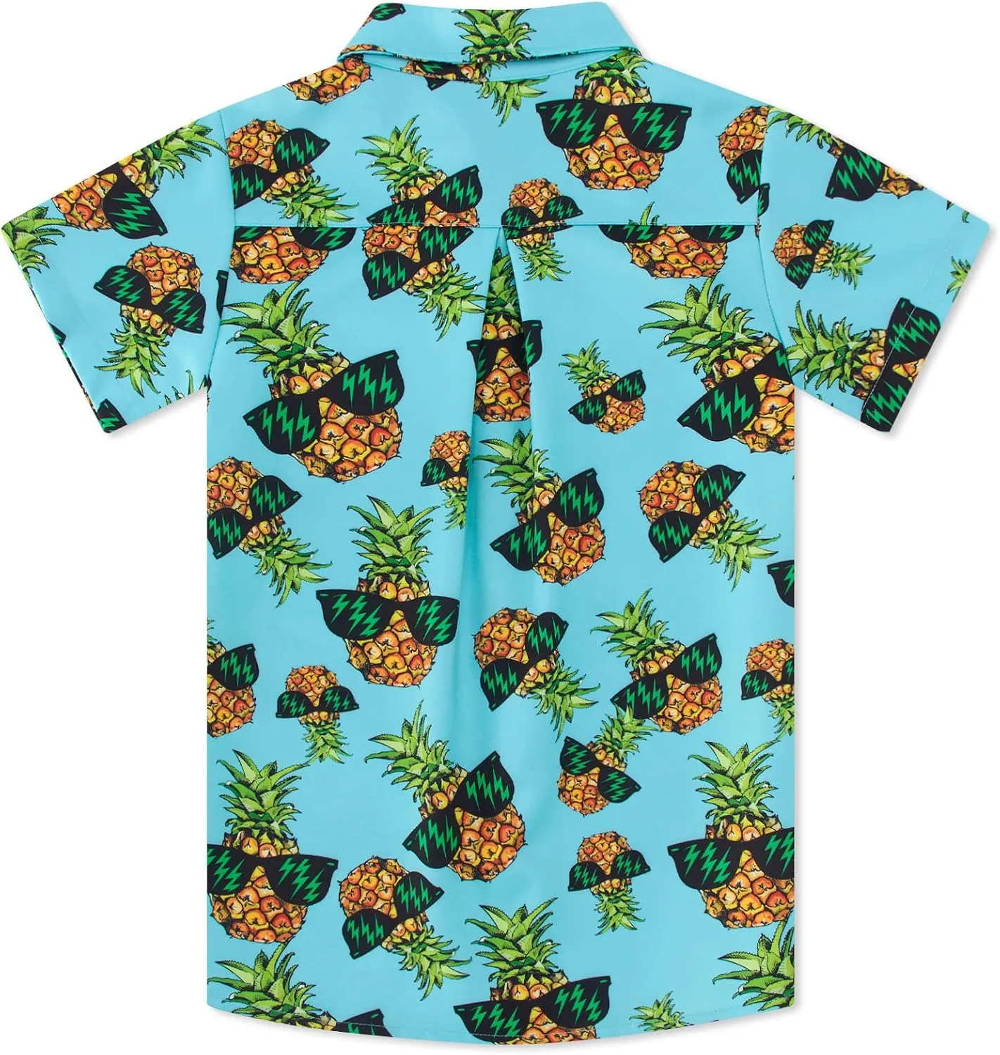 Little & Big Boy's Button Down Hawaiian Shirts Short Sleeve Cool Cartoon Print Dress Tops T-Shirt for Kids 7-14T