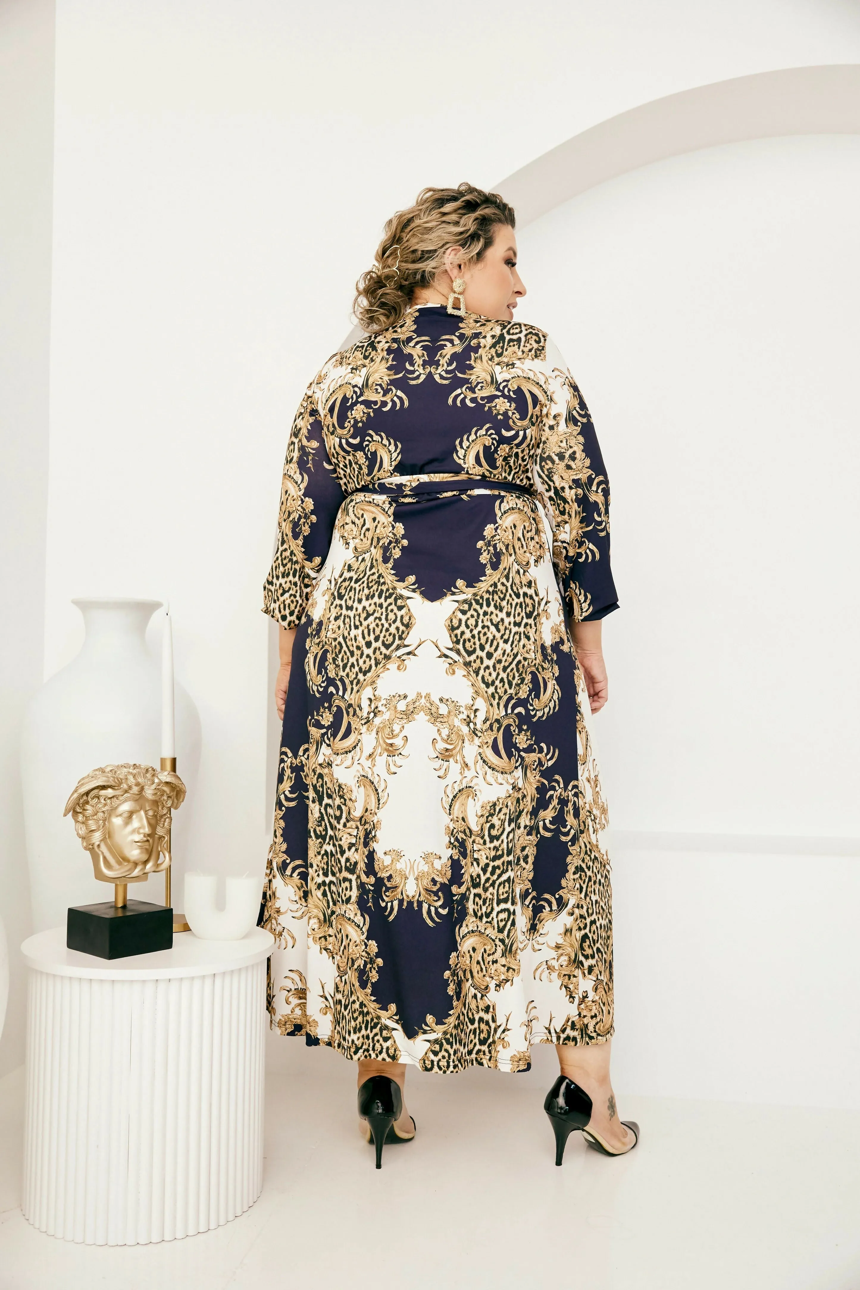 Mónica The Label Baroque Print Wrap Dress Size 20