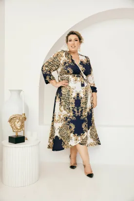 Mónica The Label Baroque Print Wrap Dress Size 20