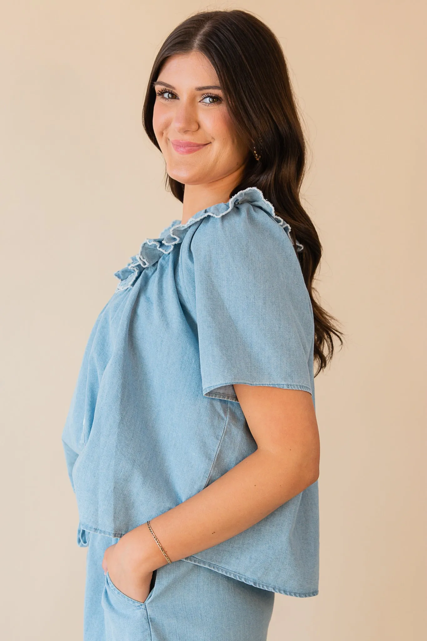 Olivia Denim Top