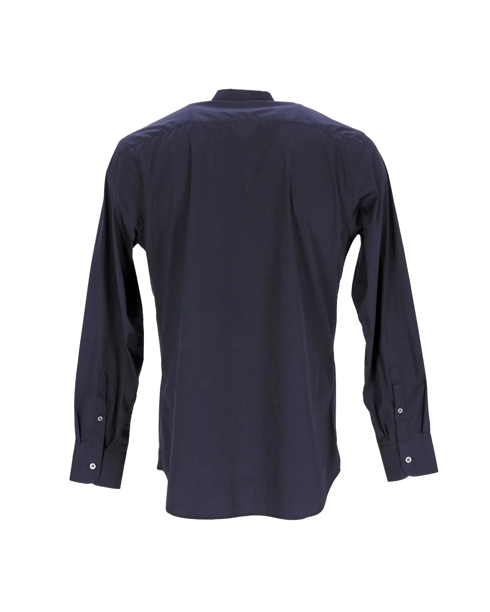 Prada Poplin Button-up Shirt in Navy Blue Cotton