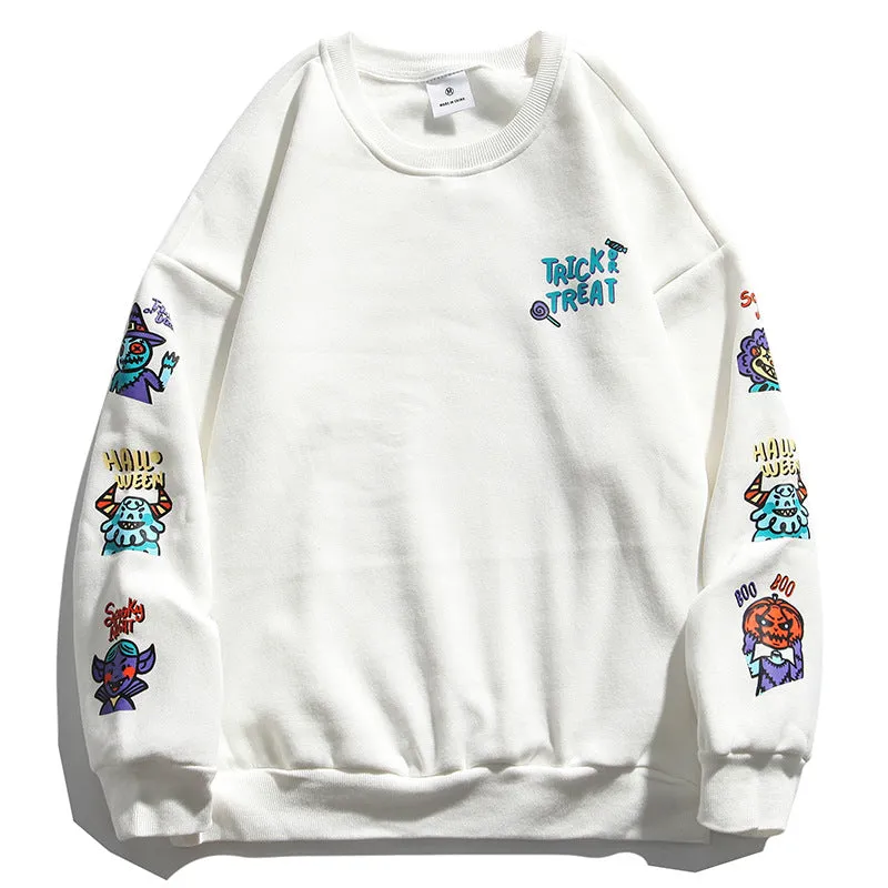 Preppy Aesthetic Sweatshirt Cartoon Vintage Print Men's Coat Autumn