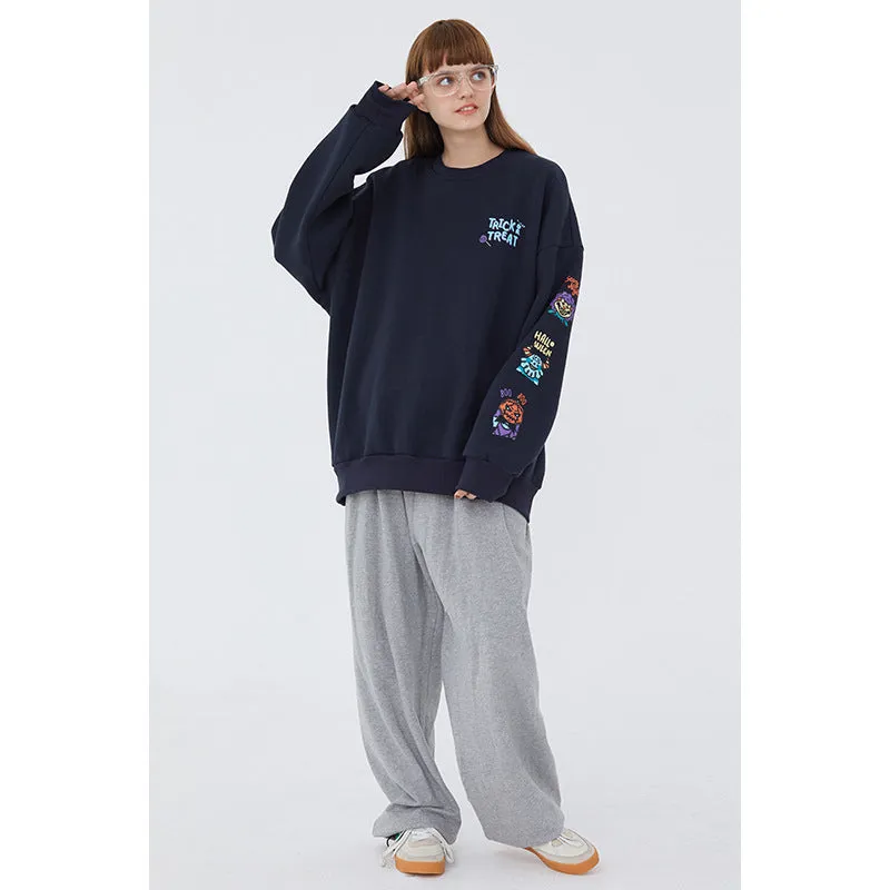 Preppy Aesthetic Sweatshirt Cartoon Vintage Print Men's Coat Autumn
