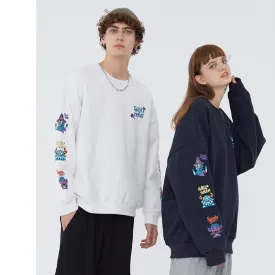 Preppy Aesthetic Sweatshirt Cartoon Vintage Print Men's Coat Autumn