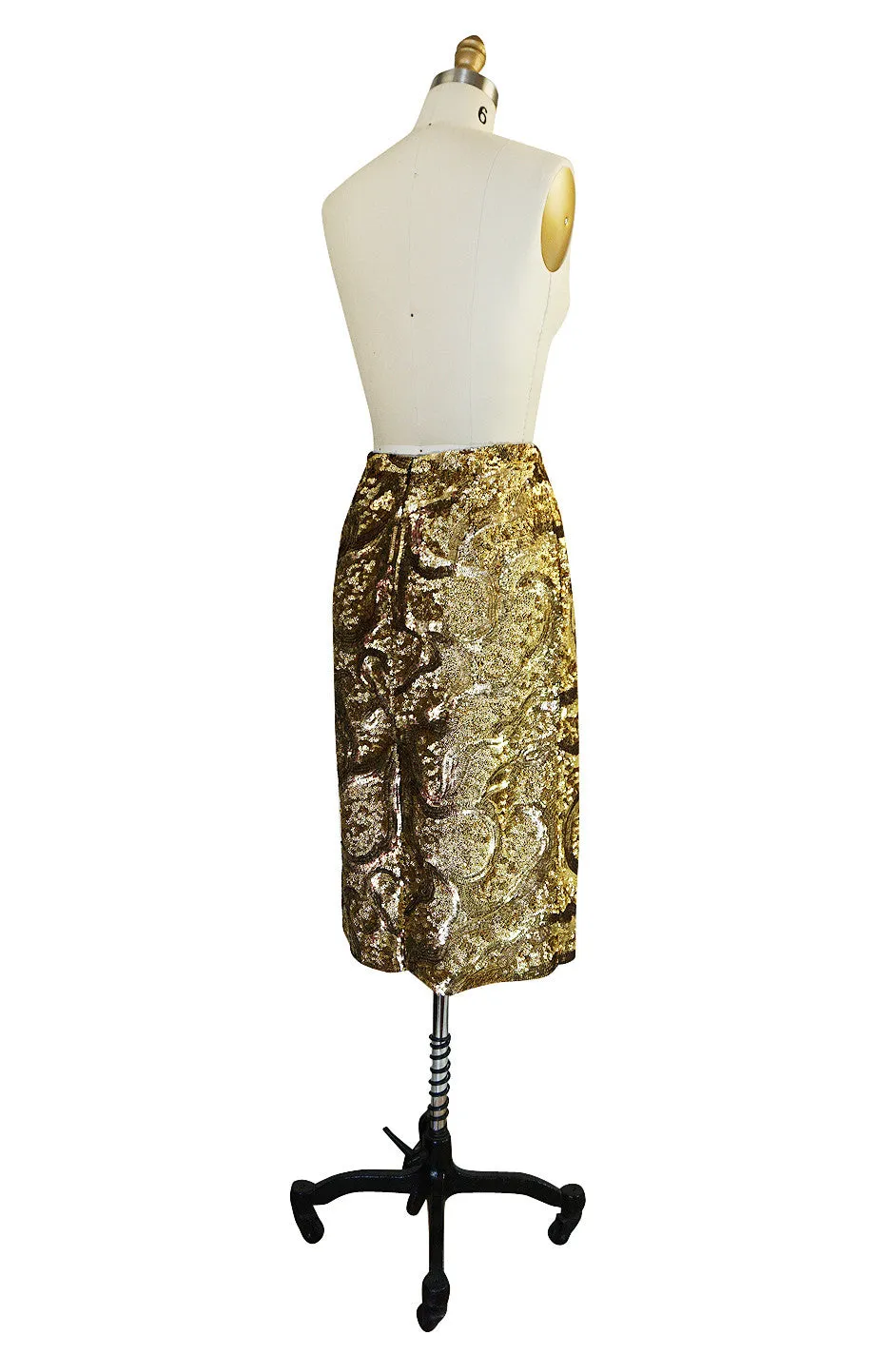 Resort 2014 Burberry Prorsum Hammered Gold Sequin Skirt