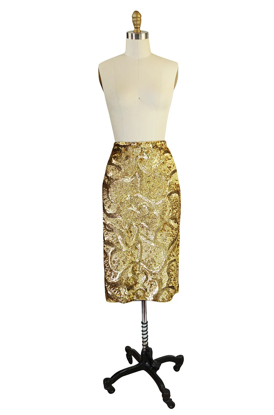 Resort 2014 Burberry Prorsum Hammered Gold Sequin Skirt