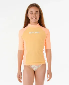 Rip Curl Kid's Classic Surf Short Sleeve Rash Vest Orange 129GRV-0030
